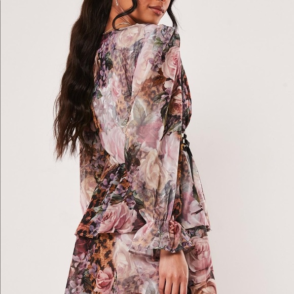 FLORAL PINK CORSET WITH PRINT - Picture 3 of 5